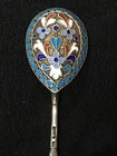 Nice Russian Imperial Silver 84 Cloisonne Enamel Spoon I saltukov Antique Russia