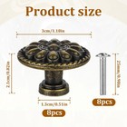 Jjunw 8 Pack Antique Brass Drawer Knobs  Vintage Dresser Drawers Knobs  Solid   