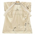 Vintage Japanese Kimono   Summer Zenmai Tsumugi   White Silk   Grape   Tt2694b