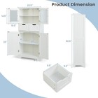 Bathroom Floor Storage Cabinet Kitchen Cupboard W  2 Drawers   Glass Doors White
