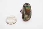 Vintage Native American Navajo Sterling Silver Turquoise Ring Size 6 5 I7