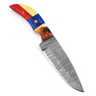 Handmade Damascus Skinner Knife 10    Hunting Survival Knife Bone Handle W  Leathe