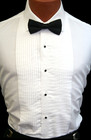 White Traditional Tuxedo Shirt Laydown Or Wing Collar Prom Wedding 15 16 17 18