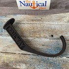 4 X Cast Iron Railroad Spike Hooks  Matte Black Finish - Towel Hanger  Coat  Hat