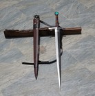 Hand-forged Carbon Steel Blade Medieval Battle Ready Sword With Scabbard