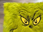Brand New Green Faux Fur Grinch Face Pillow 16x16 Dr  Seuss Holiday Christmas