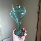 Early 1800s Crude Free Blown Glass Spanish Almorratza Sprinkler Bottle Pontiled