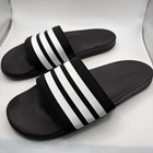 Adidas Adilette Comfort Slides - Black White Stripes - Men s 10- Women s 11