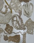 Antique Huge Lot Of Victorian Handmade Lace Edges Trim Fabric Sewing   Samples