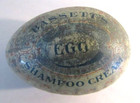 Antique Bassett s Egg Shampoo Cream Vintage Oval Tin Litho Rochester Ny