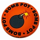 Poker Bomb Pot Button - Texas Hold  em Home Game Dealer Chip Black Orange Flames