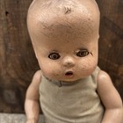 Antique Creepy Composition Doll Cloth Cracky Sleeping Eyes Vintage 14   