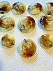 Vintage Marbled Lucite Shank Buttons Mixed Sizes Lot Of 10 Cream Brown Amber Cra