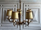French Vintage Brass 5 Arm Chandelier Ornate Antique Ceiling Light Rustic D  cor