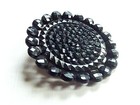Large Antique Black Glass Passementerie Button   Almost 1-3 8    Gorgeous  