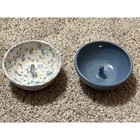 Pair Of Vintage Evans Pottery Apple Baker Baking Dish Blue Speckled