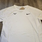 Nike Court Tennis Rafa Nadal Dri-fit Challenger Top Dv2887 100 White Black  Sz M