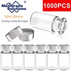 1000pcs 10ml Sample Vials aluminum Caps 20mm Crimp Top Clear Glass Bottle Hplc