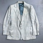 Vtg Mens 3 Pc Suit 44 Jacket Coat Pants Vest Plaid Rockabilly 70s Stained