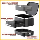 Electric Hot Dog Steamer Machine With Bun Warmer Cooks 24 Hot Dogs And 12 Buns