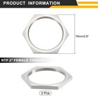 3pcs Cast Pipe Fitting Hex Locknut  304 Stainless Steel Hex Lock Nut Npt2 