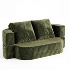 Full Size Floor Sofa Bed Convertible Futon Couch Sleeper Thick Mattress Green