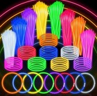  100 Pcs Glow Sticks  8  Glow In The Dark Party Favors  Necklaces   Bracelets 