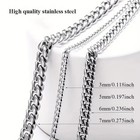 Titanium Stainless Steel Trendy Necklace Cuban Chain With Lobster Clasp