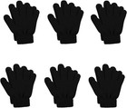6 Pairs Winter Magic Gloves Kids Stretchy Unisex Black Gloves Toddler Boys Girls