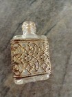 Vintage Mini Brass Filigree glass Perfume Bottle