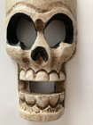Carved Wooden Skull Mask Hanging Wall Decor Skeleton Halloween