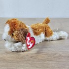 Ty Beanie Babies Sampson Dog Beanbag Plush Toy Brown White W  Tags Vintage 2002
