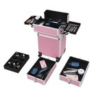 Pro 4in1 Aluminum Rolling Makeup Case Cosmetic Box Trolley Large Storage Space