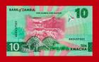Zambia 10 Kwacha Unc Note - Hybrid Substrat - Sign  D h  Kalyalya -  pick-62a 