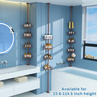 Rustproof Shower Corner Caddy Tension Pole 4 Tier Bathroom Organizer Bronze