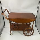 Italian Drop Leaf Tea Cart Bar Trolley Mcm Solid Wood Serving Cart 34 X 27 X 24