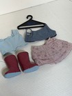 American Girl Doll Pretty Print Outfit  Vest  Top  Skirt  Boots