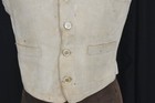 Antique Vest Waistcoat Small White Cotton Chest 36 Civil War Era Mid 19th 