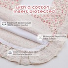 Flower Print Baby Bibs Adjustable Snap Saliva Towel Ruffled Edge Muslin Cotton B