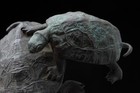 Exquisite Japanese Meiji  late 19thc  Small Bronze  Two Turtles  Maruki Company