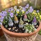 5pc Colorful Garden Gnome Resin Figurines Mini Fairy Yard Ornament Decor Set