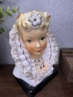 Vintage Ceramic Victorian Lady Planter Vase