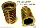 E-z Lok 3 8-16 X 25mm Flanged Threaded Insert For Wood Die Cast Zinc  25 Pcs 