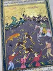 Persian Miniature Painting - Urdu Text - Handmade - Heavily Embroidered Old Art 