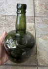 Antique 19th Century Liquor Whiskey Green Glass Bottle 7 5   h