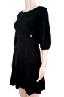 Laundry By Design Black Sheath Cocktail Party Dress 3 4 Sleeve Pocket Size 2