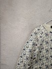 Eddie Bauer Women Top Medium Cream Floral 100  Cotton Long Sleeve Shirt