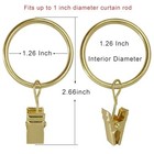 40 Pack Curtain Rings With Clips  Drapery Clips With Rings  Hangers Drapes Rings