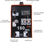 Mig Welder 160a Portable Welding Machine Flux Core Wire Gasless Automatic Wire