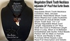 Megalodon Shark Tooth Necklace - Large 2    Fossil Teeth Great White Men s Hot   